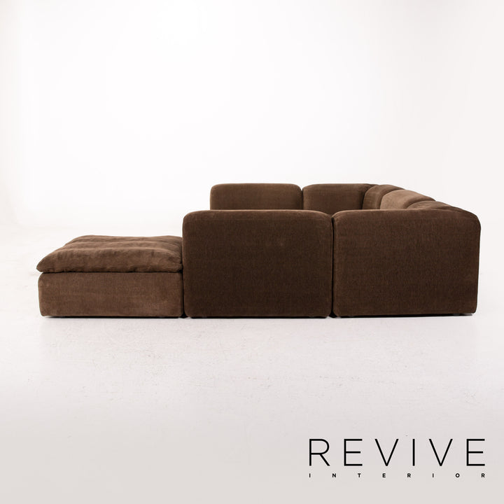 Cor Samt Stoff Ecksofa Braun Modulsofa Sofa Couch #13538