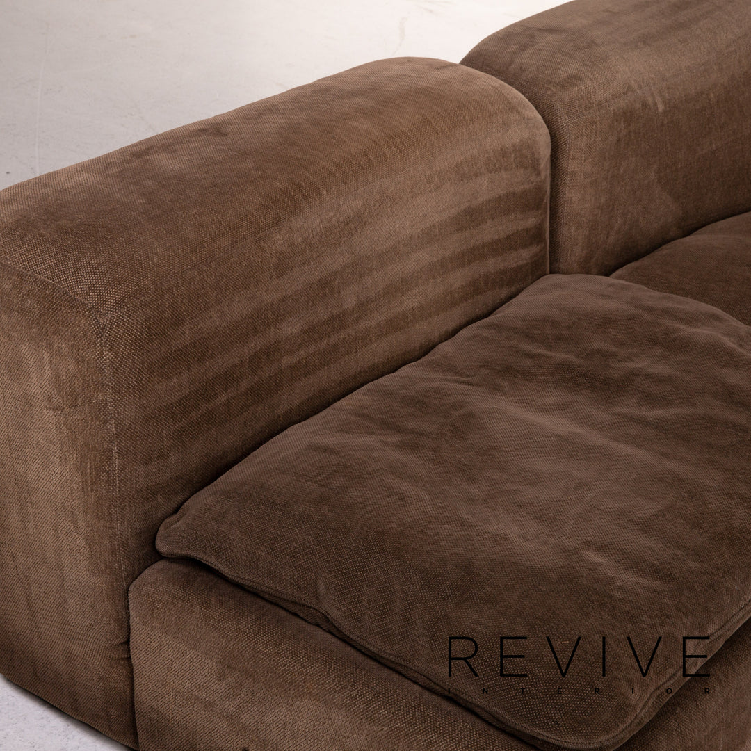 Cor Samt Stoff Ecksofa Braun Modulsofa Sofa Couch #13538