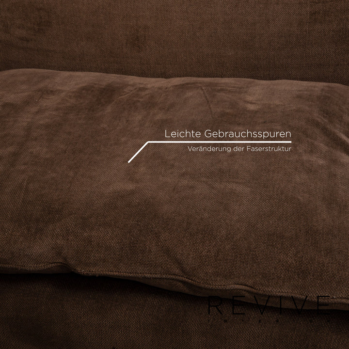 Cor Samt Stoff Ecksofa Braun Modulsofa Sofa Couch #13538