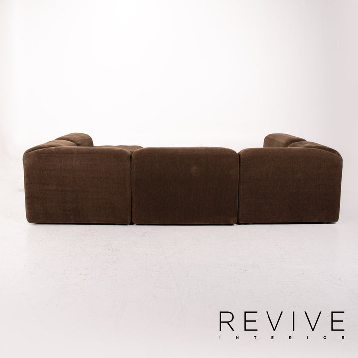Cor Samt Stoff Ecksofa Braun Modulsofa Sofa Couch #13538
