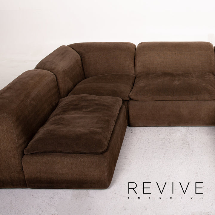 Cor Samt Stoff Ecksofa Braun Modulsofa Sofa Couch #13538