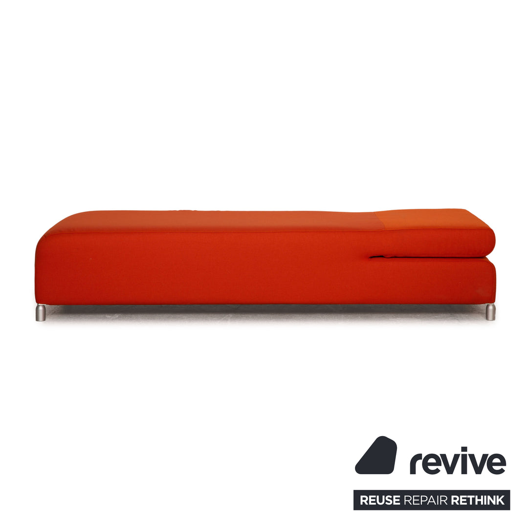 Cor Scroll Stoff Sofa Garnitur Orange Ecksofa Liege Hocker Funktion Neubezug