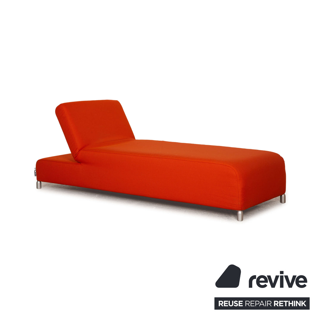 Cor Scroll Stoff Sofa Garnitur Orange Ecksofa Liege Hocker Funktion Neubezug