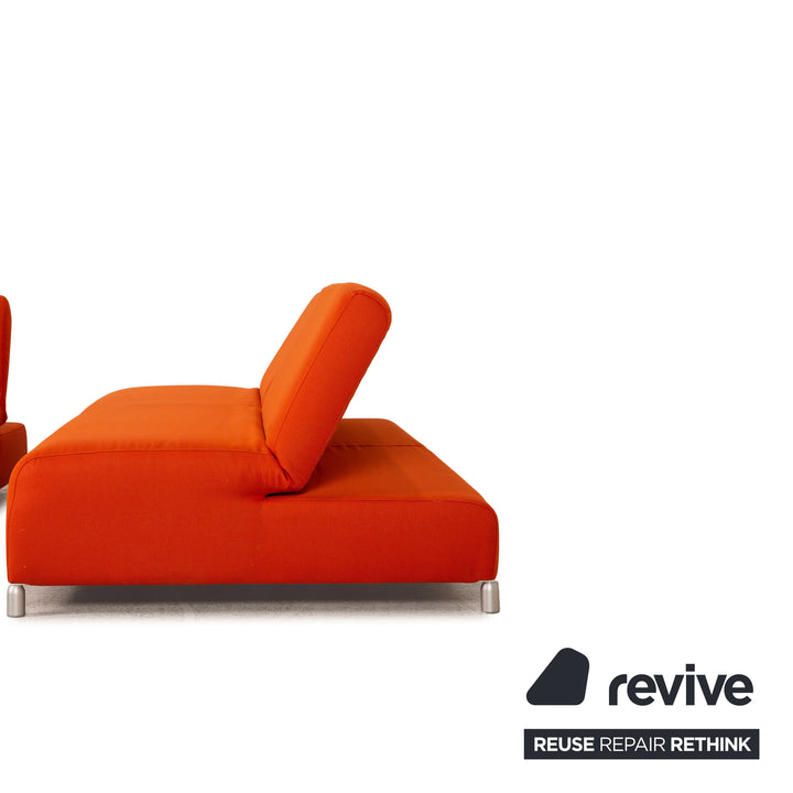 Cor Scroll Stoff Sofa Garnitur Orange Ecksofa Liege Hocker Funktion Neubezug