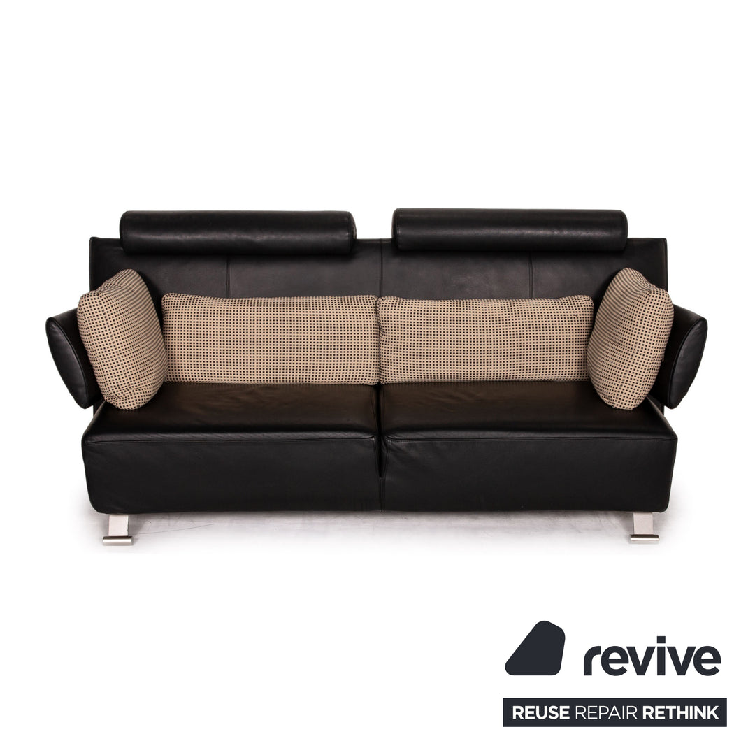 Cor Sera Leder Sofa Schwarz Zweisitzer Funktion Couch