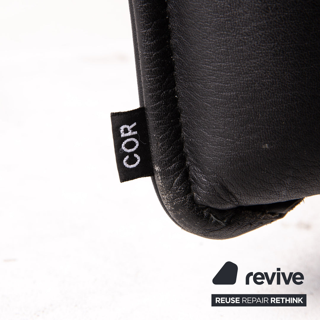 Cor Sera Leder Sofa Schwarz Zweisitzer Funktion Couch