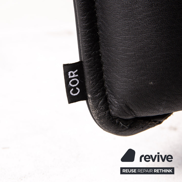 Cor Sera Leder Sofa Schwarz Zweisitzer Funktion Couch