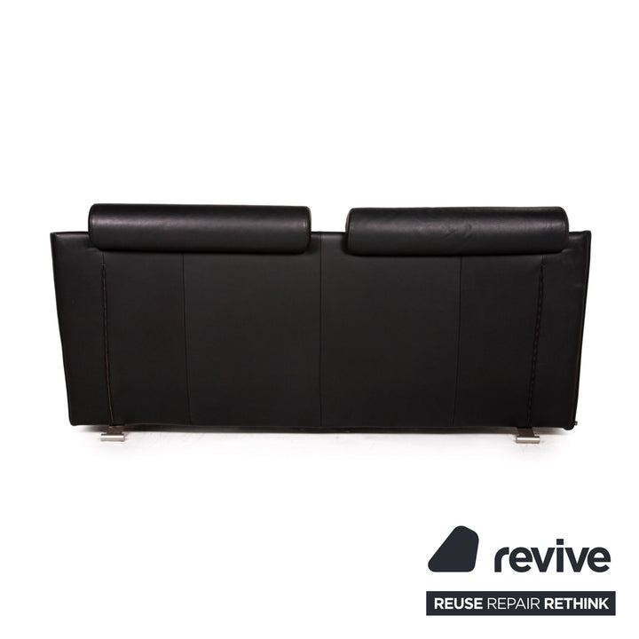 Cor Sera Leder Sofa Schwarz Zweisitzer Funktion Couch