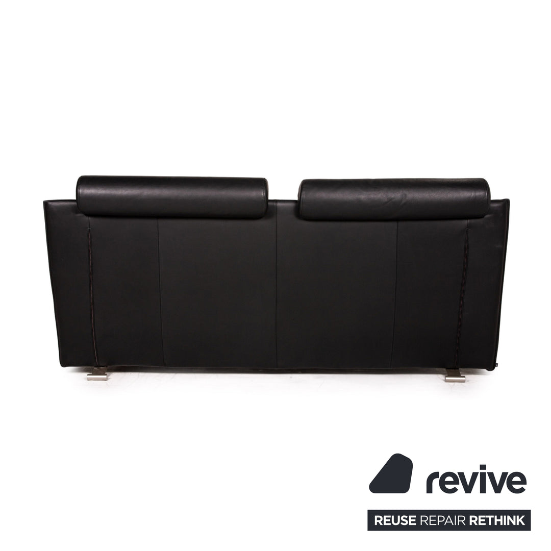 Cor Sera Leder Sofa Schwarz Zweisitzer Funktion Couch