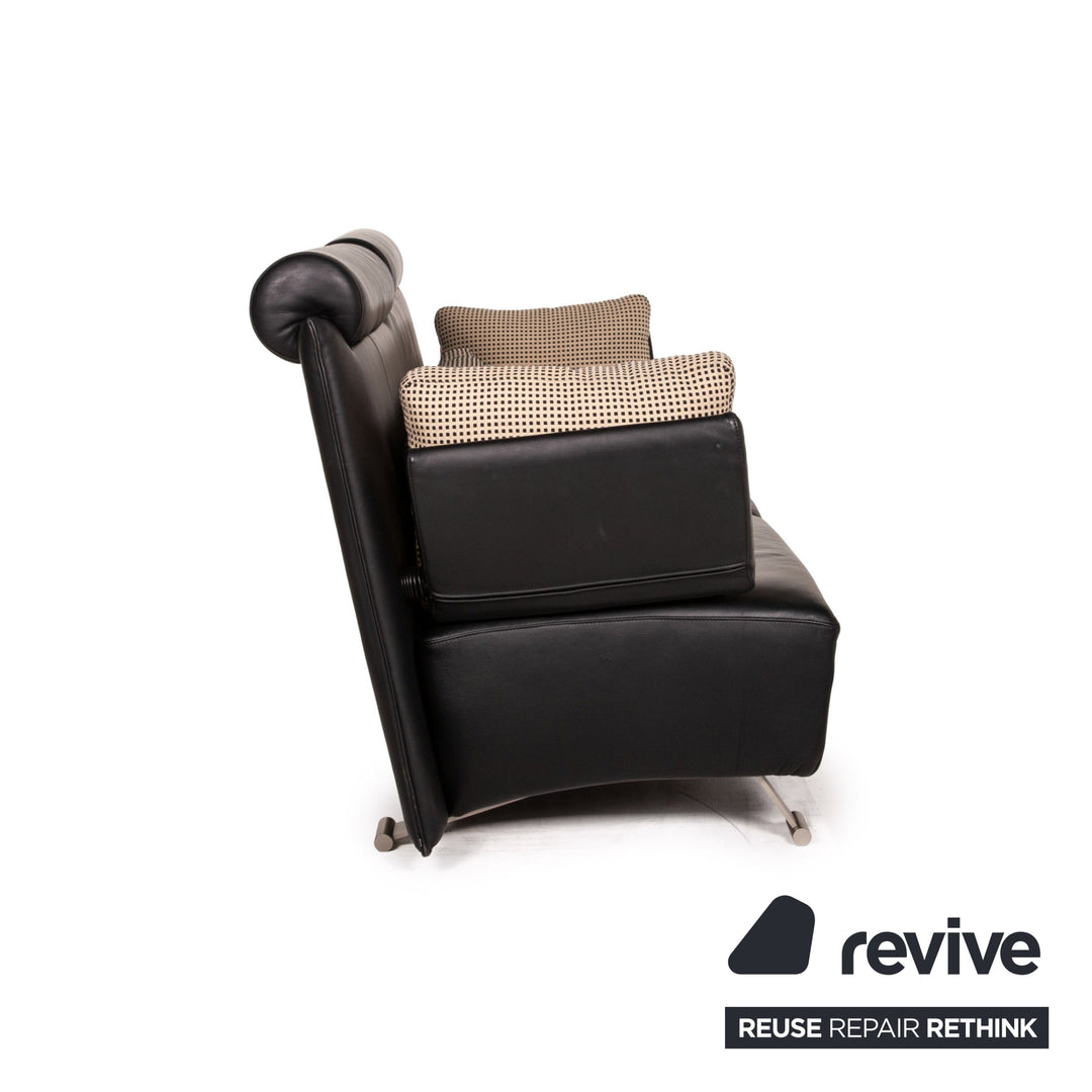 Cor Sera Leder Sofa Schwarz Zweisitzer Funktion Couch