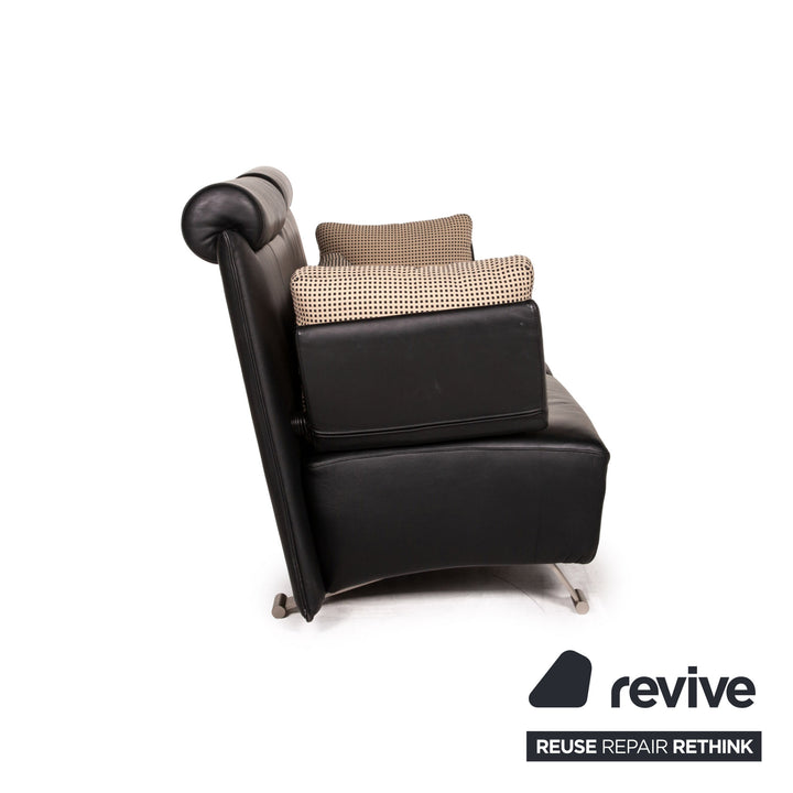 Cor Sera Leder Sofa Schwarz Zweisitzer Funktion Couch