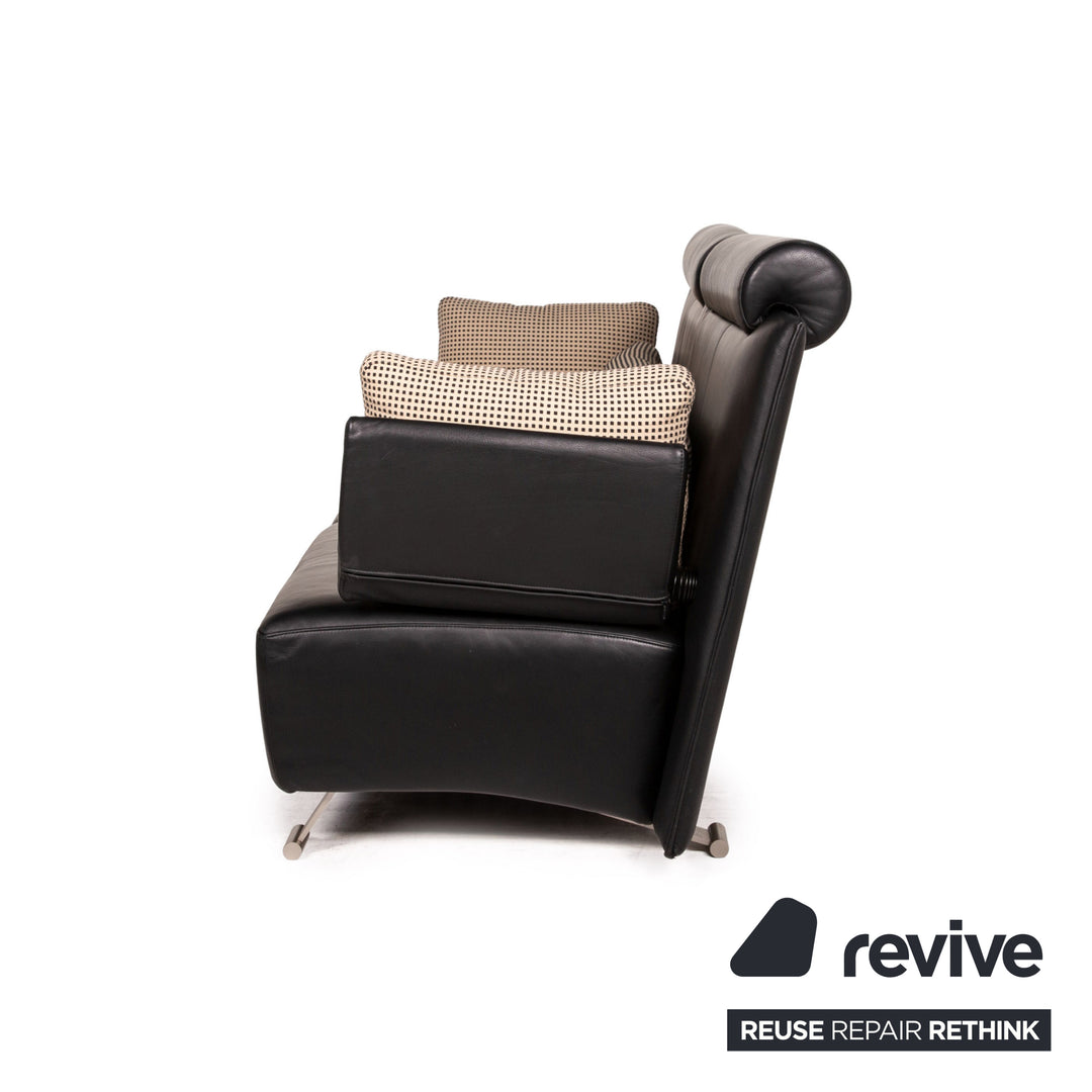 Cor Sera Leder Sofa Schwarz Zweisitzer Funktion Couch