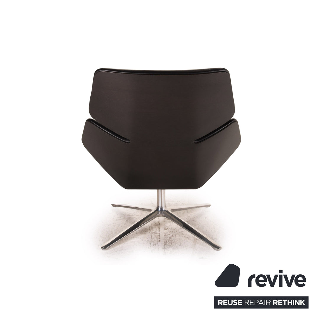 Cor Shrimp Leather Armchair Black incl. footstool