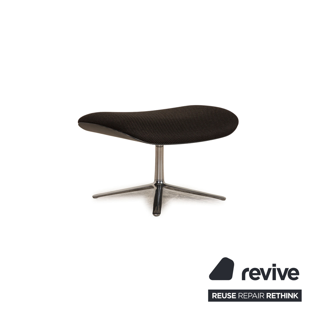 Cor Shrimp fabric armchair dark gray incl. footstool