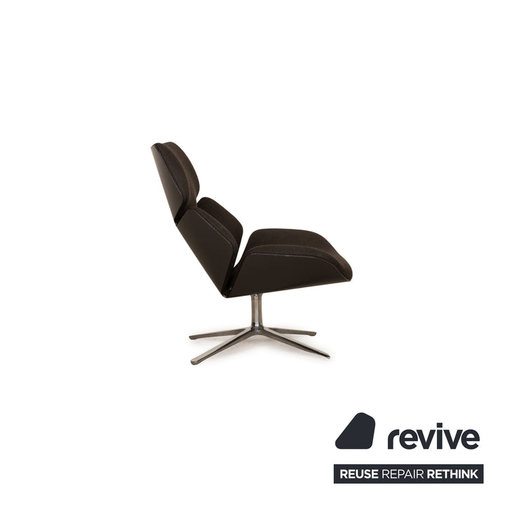 Cor Shrimp fabric armchair dark gray incl. footstool