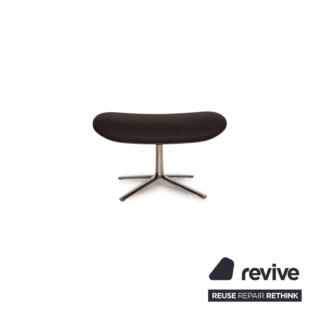 Cor Shrimp fabric armchair dark gray incl. footstool