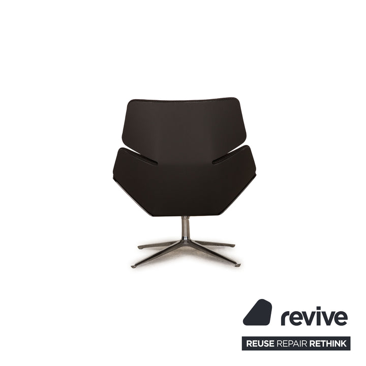 Cor Shrimp fabric armchair dark gray incl. footstool