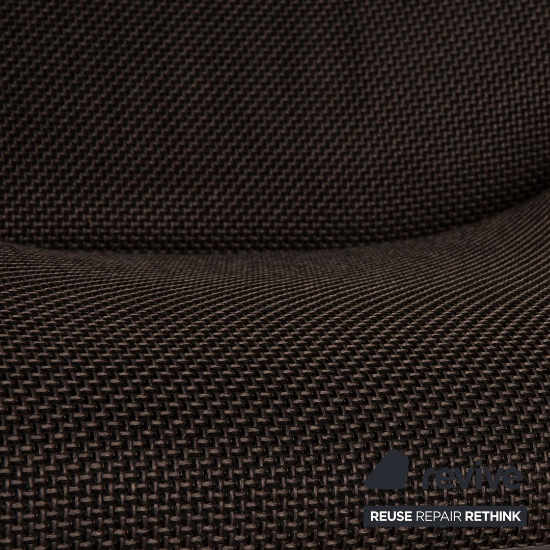 Cor Shrimp fabric armchair dark gray incl. footstool