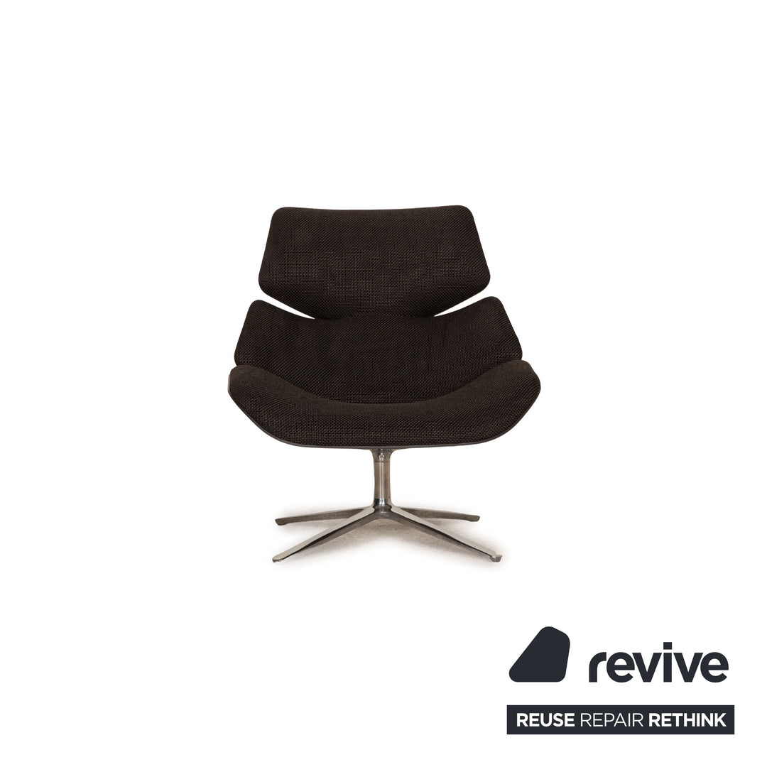 Cor Shrimp fabric armchair dark gray incl. footstool