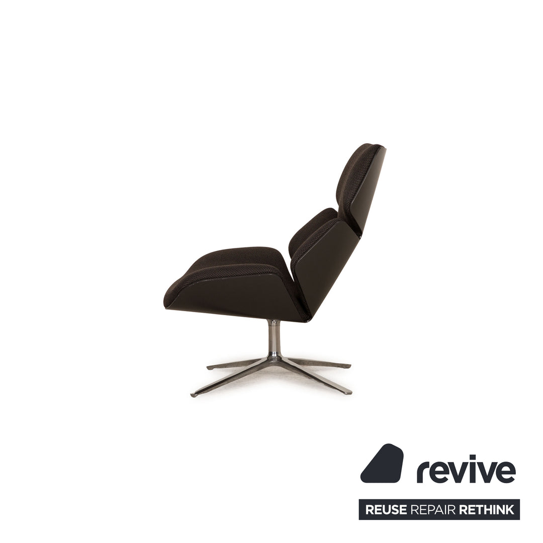 Cor Shrimp fabric armchair dark gray incl. footstool