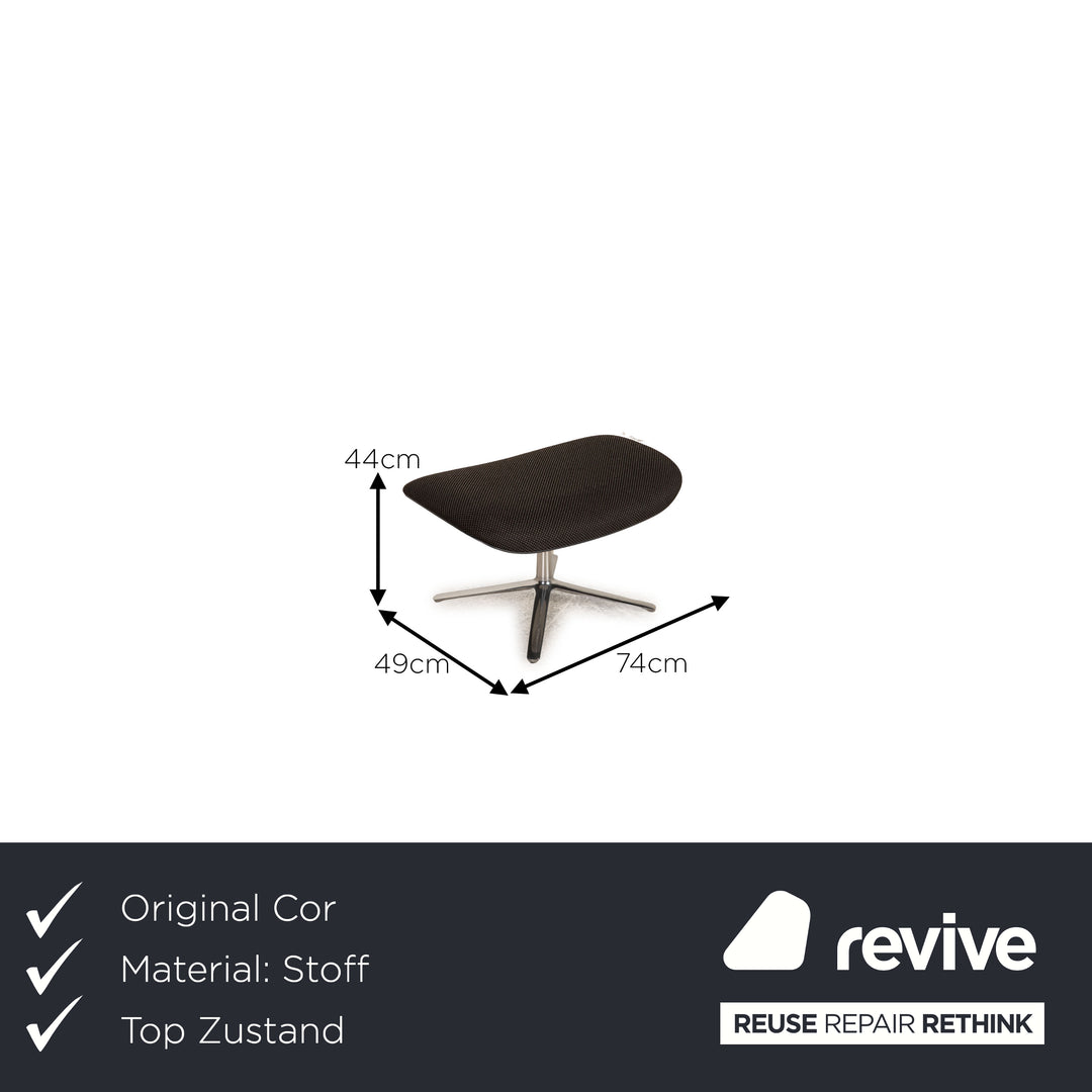 Cor Shrimp fabric armchair dark gray incl. footstool