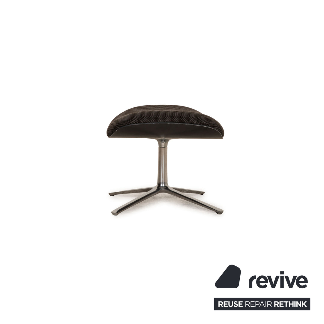 Cor Shrimp fabric armchair dark gray incl. footstool