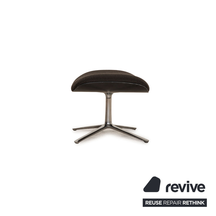 Cor Shrimp fabric armchair dark gray incl. footstool