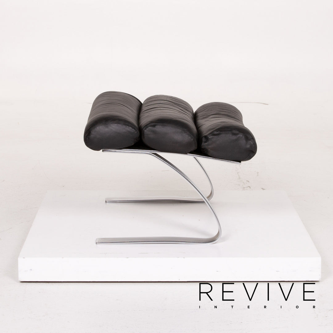 Tabouret en cuir Cor Sinus noir #14086