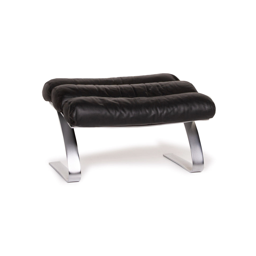 Tabouret en cuir Cor Sinus noir #14086