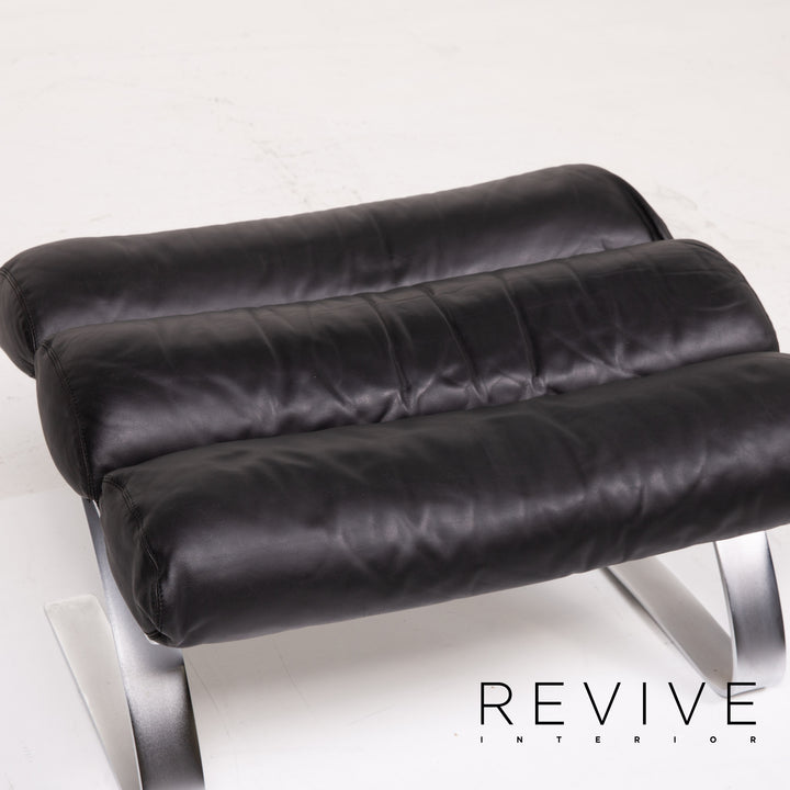 Tabouret en cuir Cor Sinus noir #14086