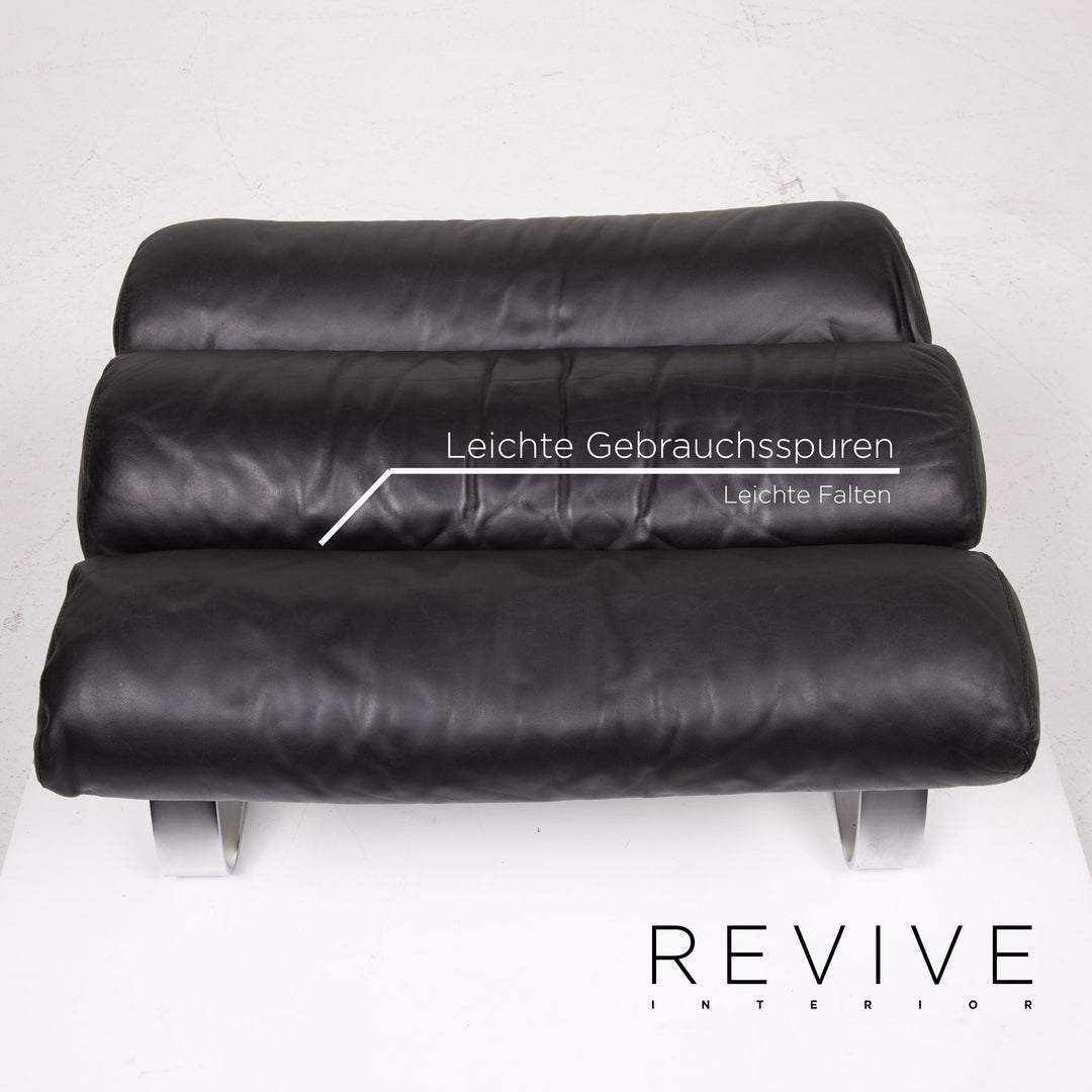 Tabouret en cuir Cor Sinus noir #14086