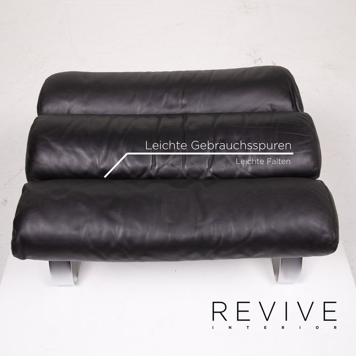 Tabouret en cuir Cor Sinus noir #14086