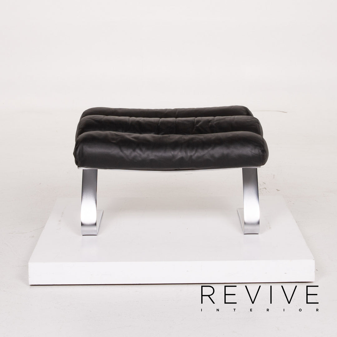 Tabouret en cuir Cor Sinus noir #14086