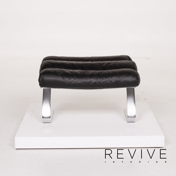Tabouret en cuir Cor Sinus noir #14086