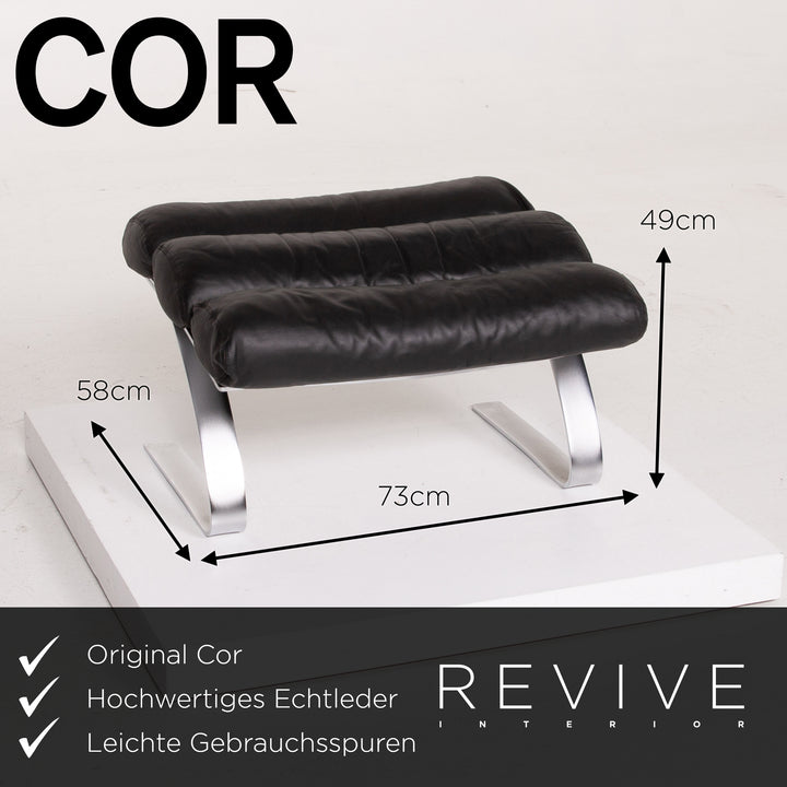Ensemble de fauteuils en cuir Cor Sinus tabouret noir #14399