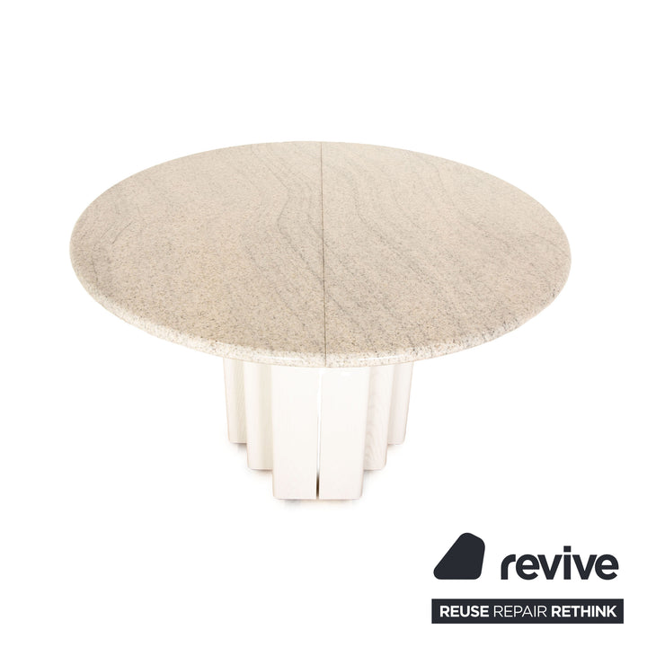 Table à manger Cor Stone en granit blanc gris extensible