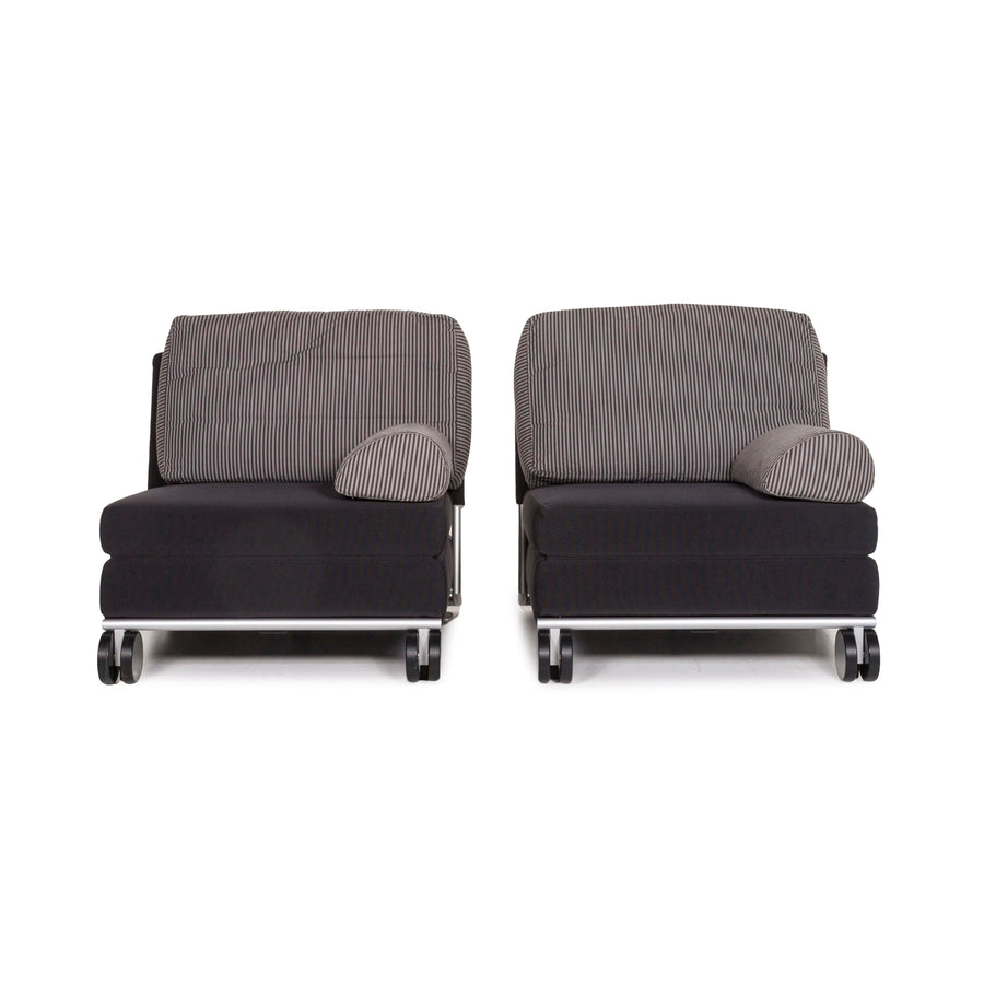 Cor Trinus ensemble de fauteuils en tissu bleu foncé fonction sommeil 2x fauteuils #12808
