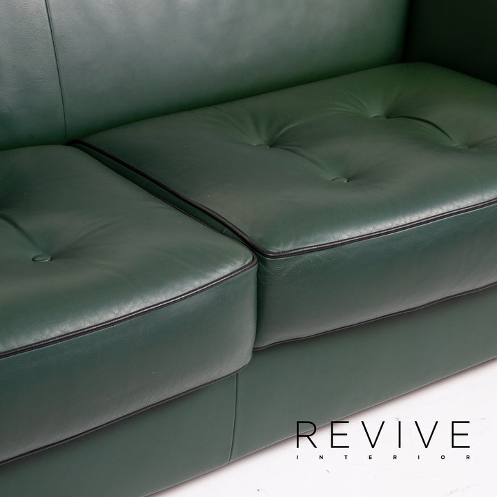 Cor Zelda Leather Sofa Green Two Seater Couch