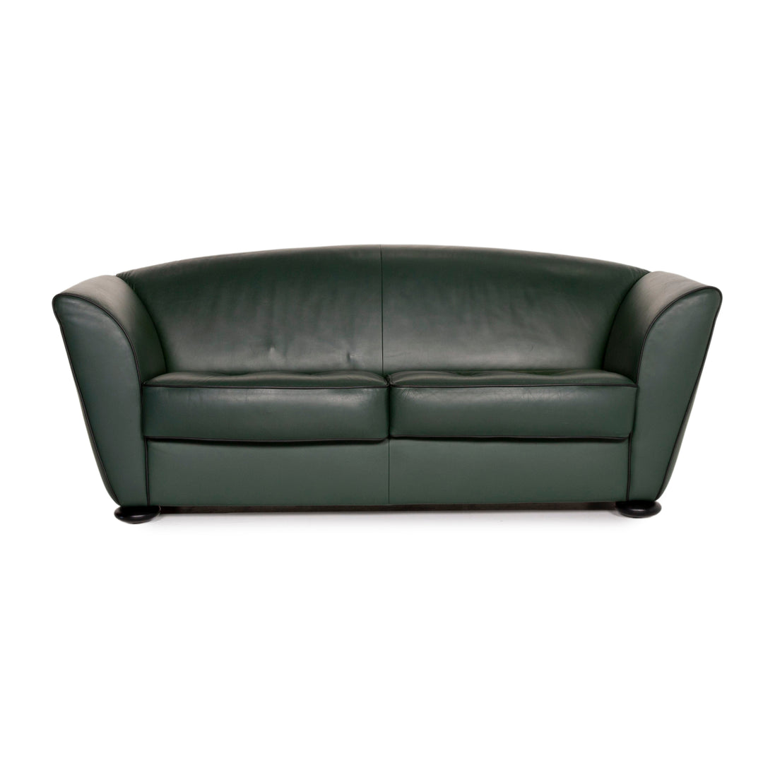 Cor Zelda Leather Sofa Green Two Seater Couch