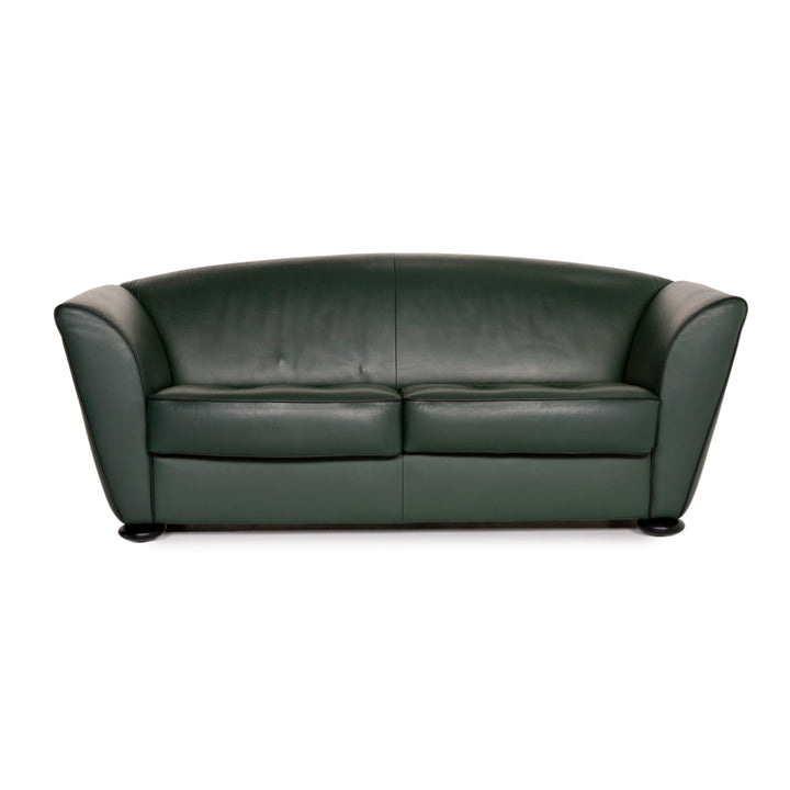 Cor Zelda Leather Sofa Green Two Seater Couch