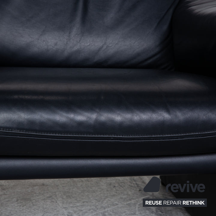Cor Zento Leder Sessel Dunkelblau