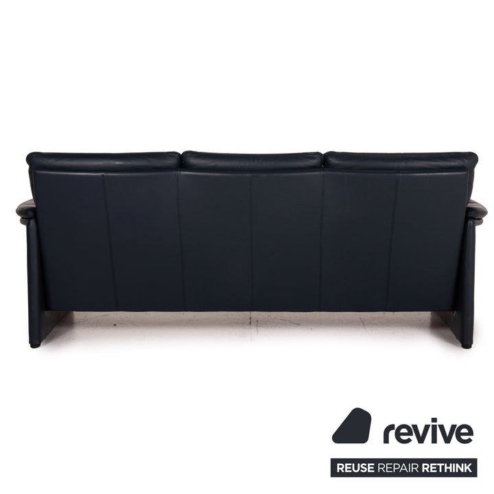 Cor Zento Leder Sofa Blau Dunkelblau Dreisitzer Couch