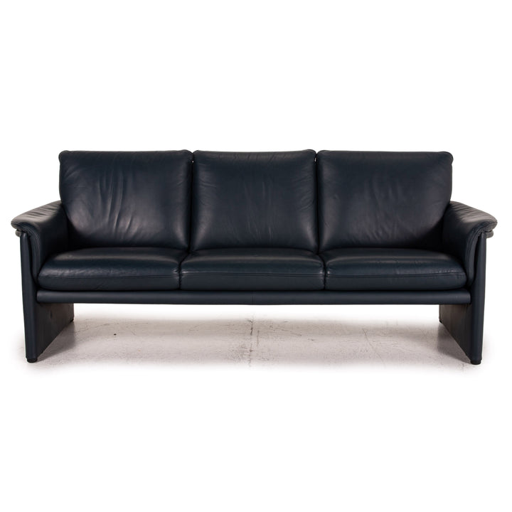 Cor Zento Leder Sofa Blau Dunkelblau Dreisitzer Couch