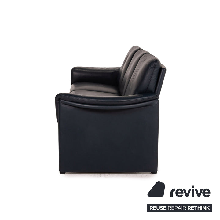 Cor Zento Leder Sofa Blau Dunkelblau Dreisitzer Couch