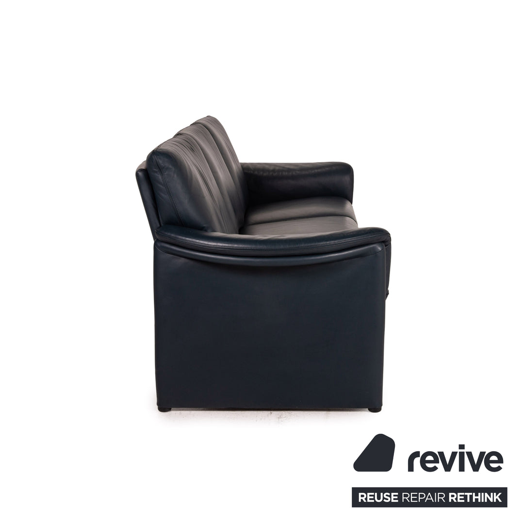 Cor Zento Leder Sofa Blau Dunkelblau Dreisitzer Couch