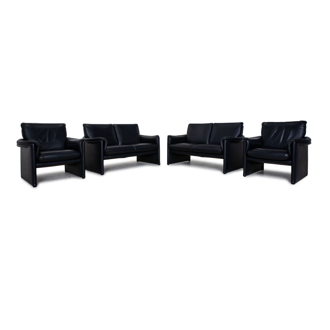 Cor Zento Leder Sofa Garnitur Blau Zweisitzer Sessel