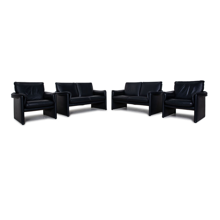 Cor Zento Leder Sofa Garnitur Blau Zweisitzer Sessel