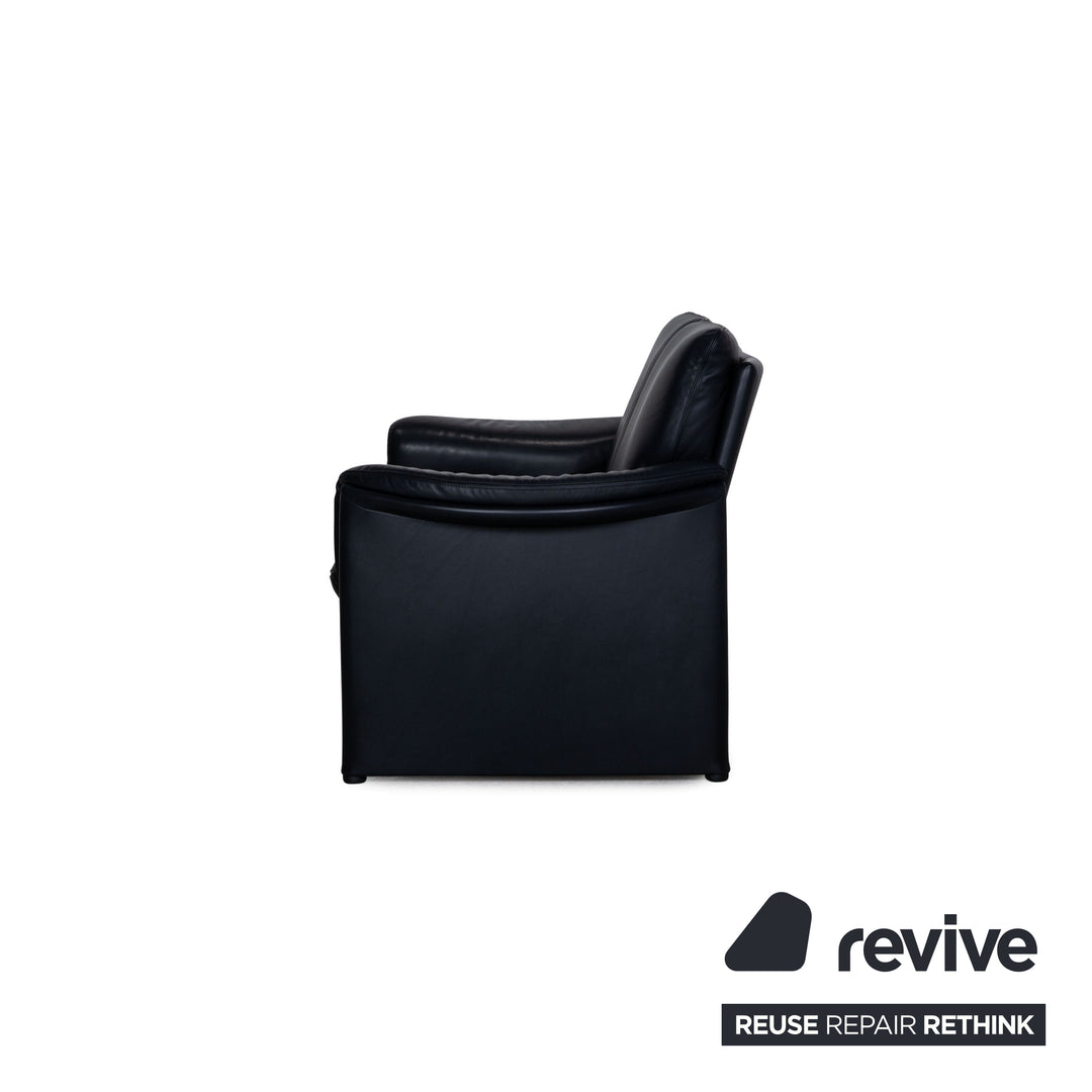 Cor Zento Leder Sofa Garnitur Blau Zweisitzer Sessel