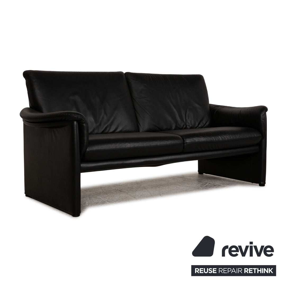 COR Zentro Schwarz Zweisitzer Leder Couch