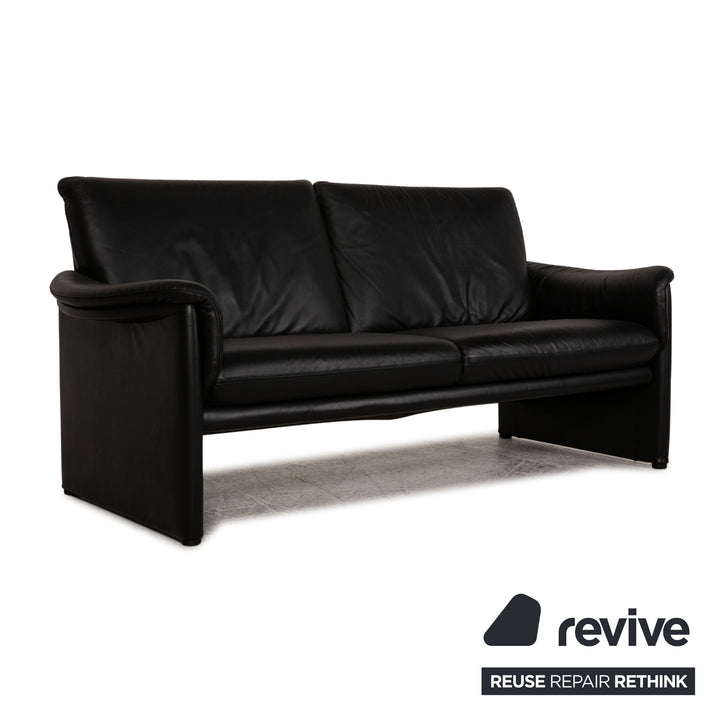 COR Zentro Schwarz Zweisitzer Leder Couch